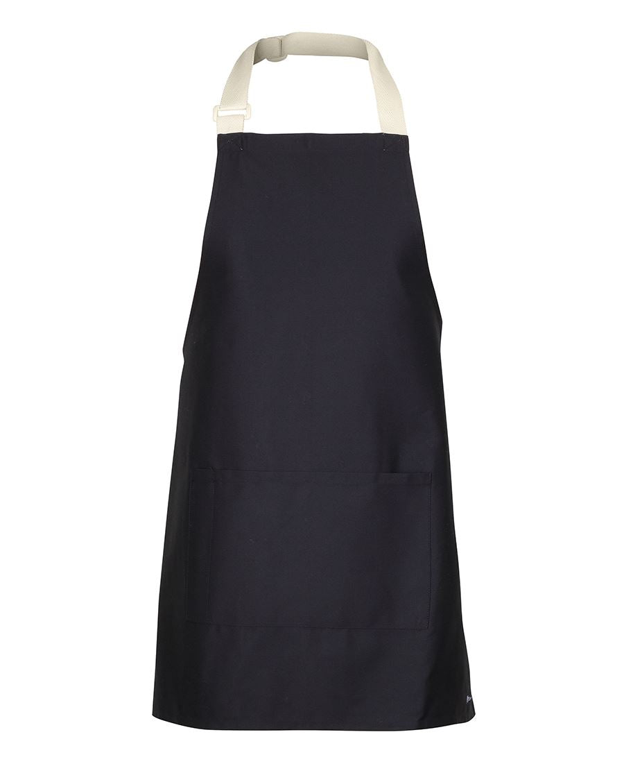 JB's 65x71 APRON WITH COLOUR STRAPS BLACK/CREAM