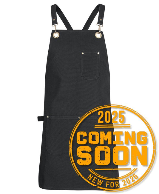 JB's 65x75 BRASS EYELET CANVAS APRON PU STRAP BLACK/BLACK