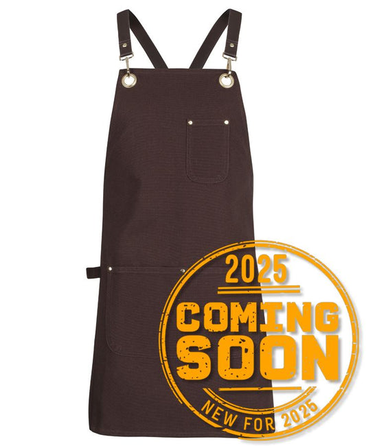 JB's 65x75 BRASS EYELET CANVAS APRON PU STRAP CHOCOLATE/CHOC