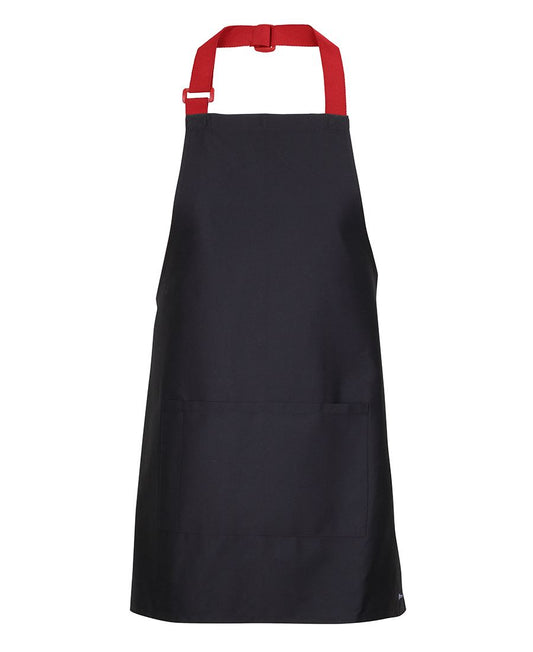 JB's 65x71 APRON WITH COLOUR STRAPS BLACK/RED