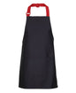 JB's 65x71 APRON WITH COLOUR STRAPS BLACK/RED