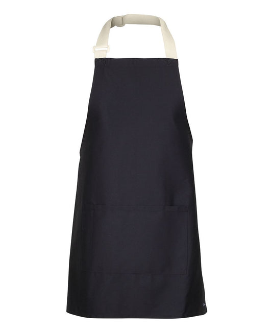 JB's 65x71 APRON WITH COLOUR STRAPS BLACK/CREAM