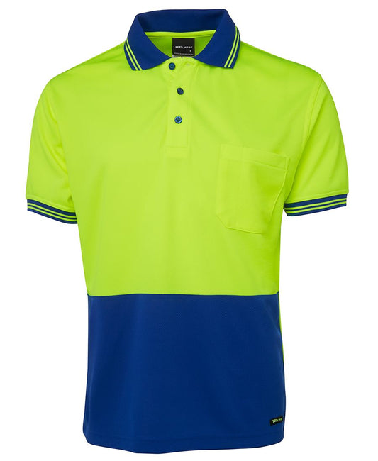 JB's HV S/S TRAD POLO LIME/ROYAL-2XS