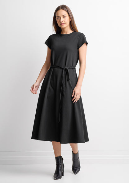 Womens Grace T-Shirt Midi Dress - Black