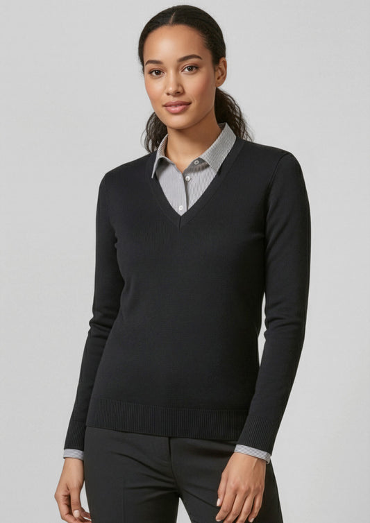 Womens V-Neck Knit Pullover
