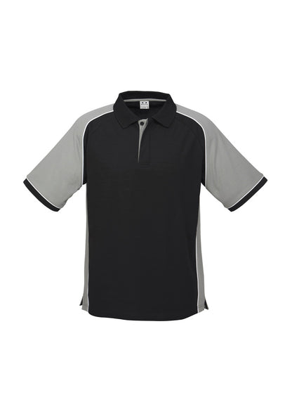 Mens Nitro Short Sleeve Polo - Black/Grey/White