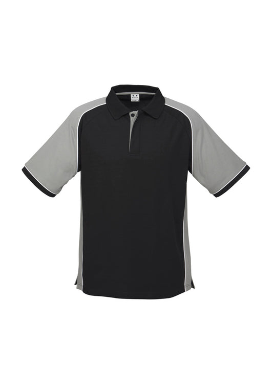 Mens Nitro Short Sleeve Polo - Black/Grey/White