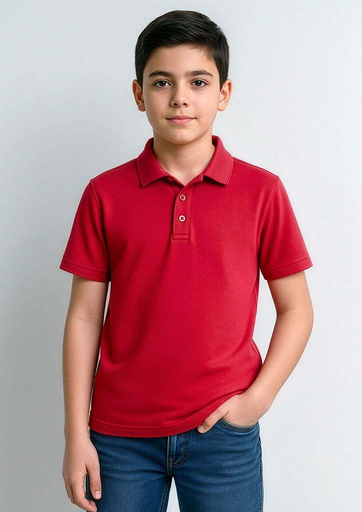Kids Action Short Sleeve Polo - Red