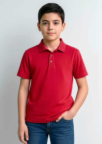 Kids Action Short Sleeve Polo - Red