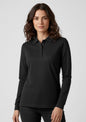 Womens Action Long Sleeve Polo - Black