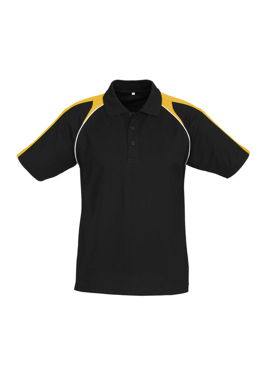 Mens Triton Short Sleeve Polo - Black/Gold/White