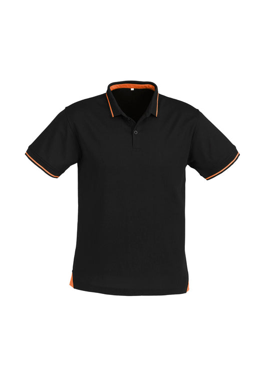 Mens Jet Short Sleeve Polo - Black/Orange