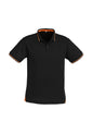 Mens Jet Short Sleeve Polo - Black/Orange