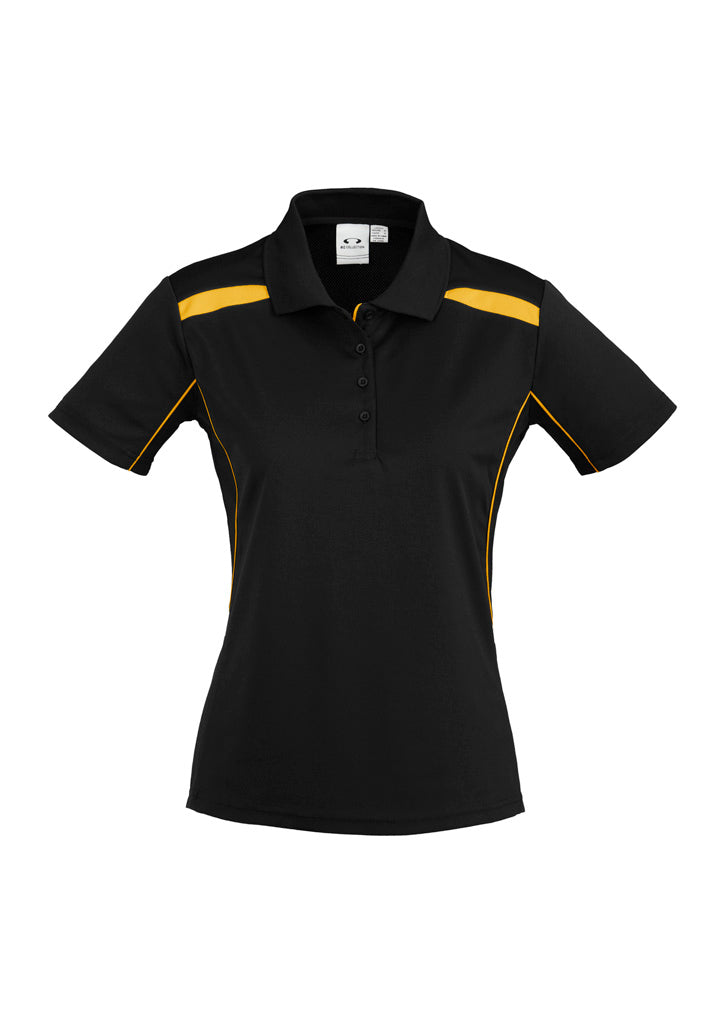 Womens United Short Sleeve Polo - Black/Gold