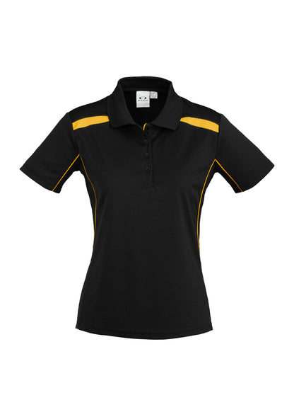 Womens United Short Sleeve Polo - Black/Gold