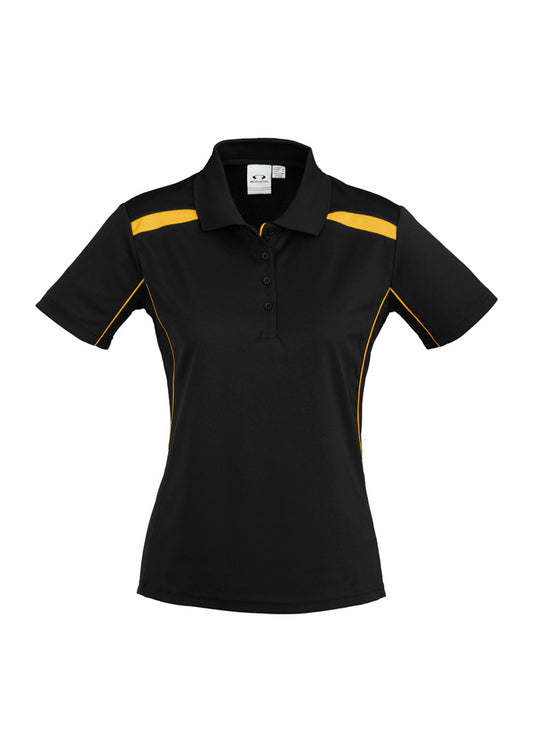 Womens United Short Sleeve Polo - Black/Gold