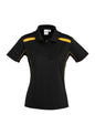 Womens United Short Sleeve Polo - Black/Gold