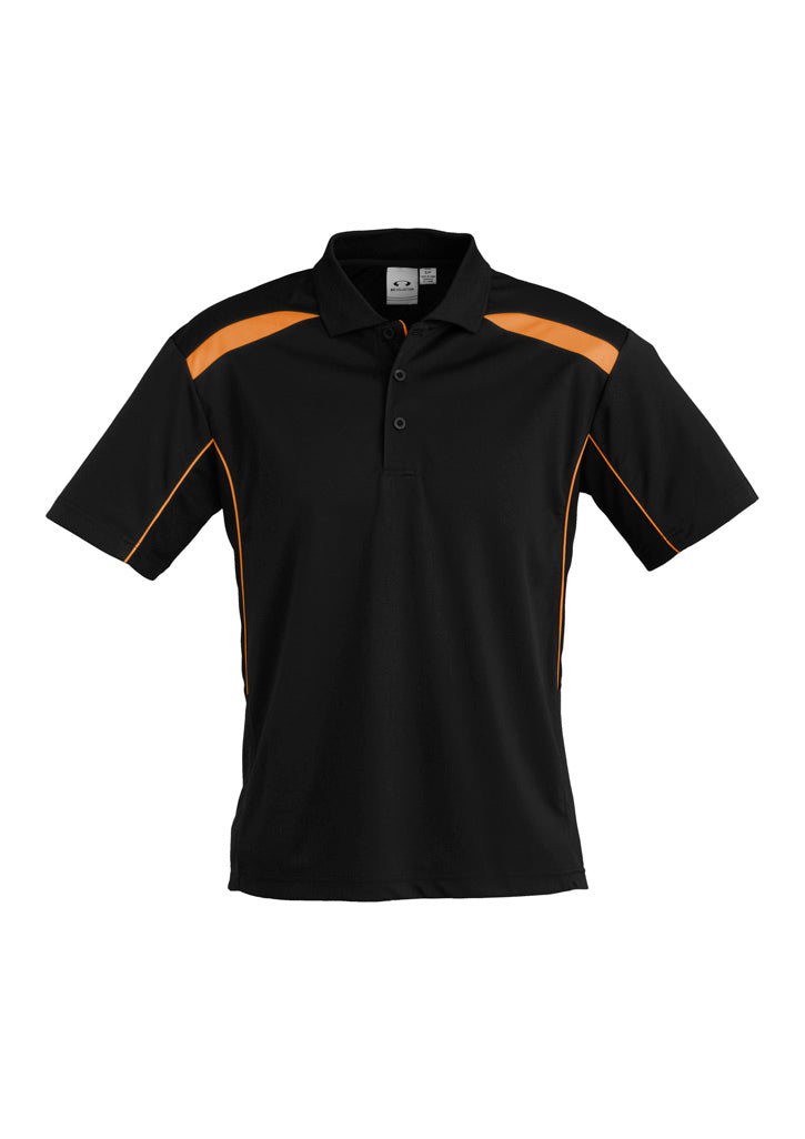 Mens United Short Sleeve Polo - Black/Orange
