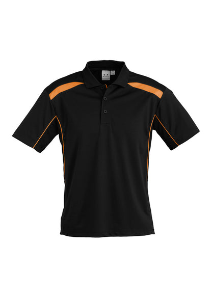 Mens United Short Sleeve Polo - Black/Orange