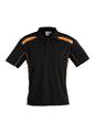 Mens United Short Sleeve Polo - Black/Orange
