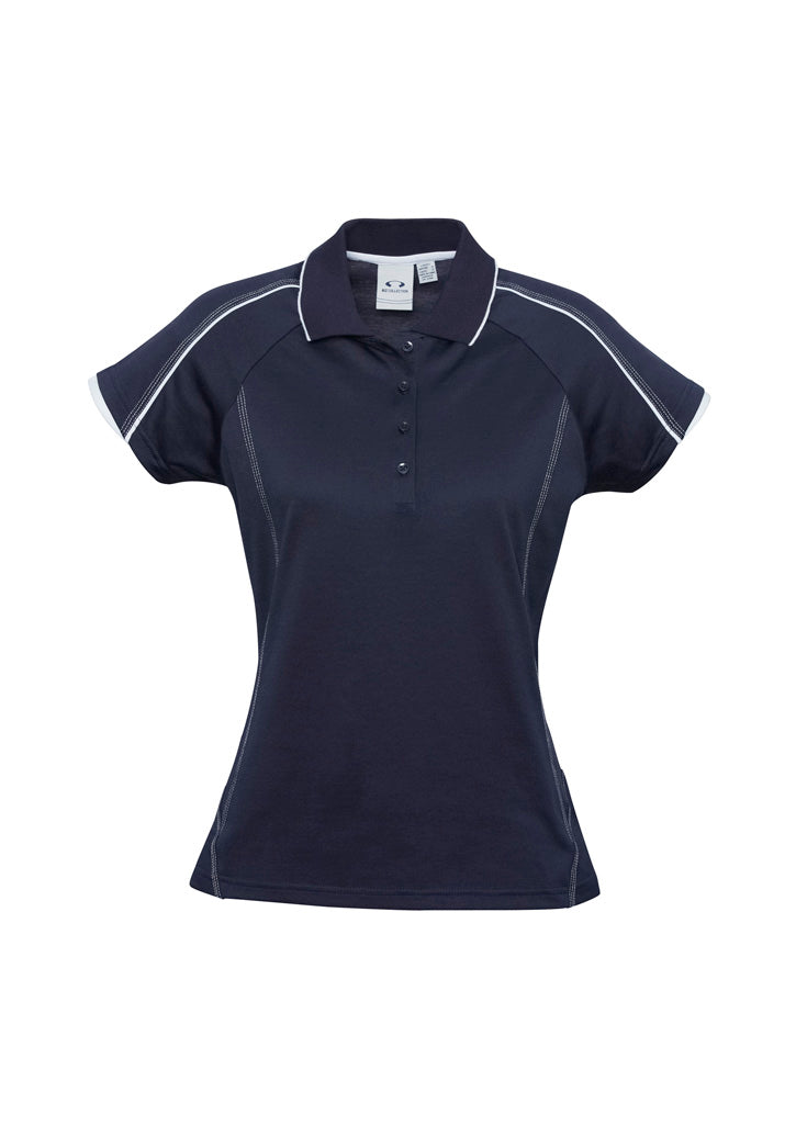 Womens Blade Short Sleeve Polo - Navy/White