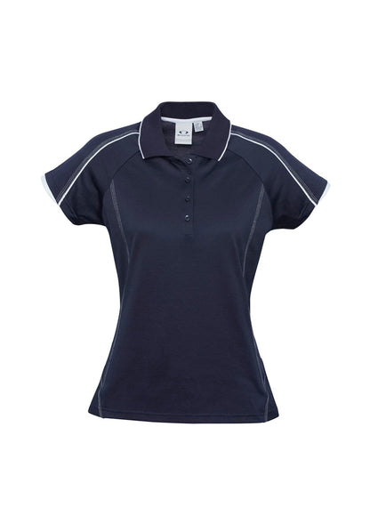Womens Blade Short Sleeve Polo - Navy/White