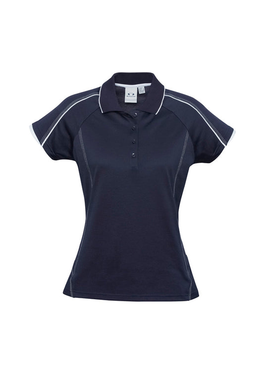 Womens Blade Short Sleeve Polo - Navy/White