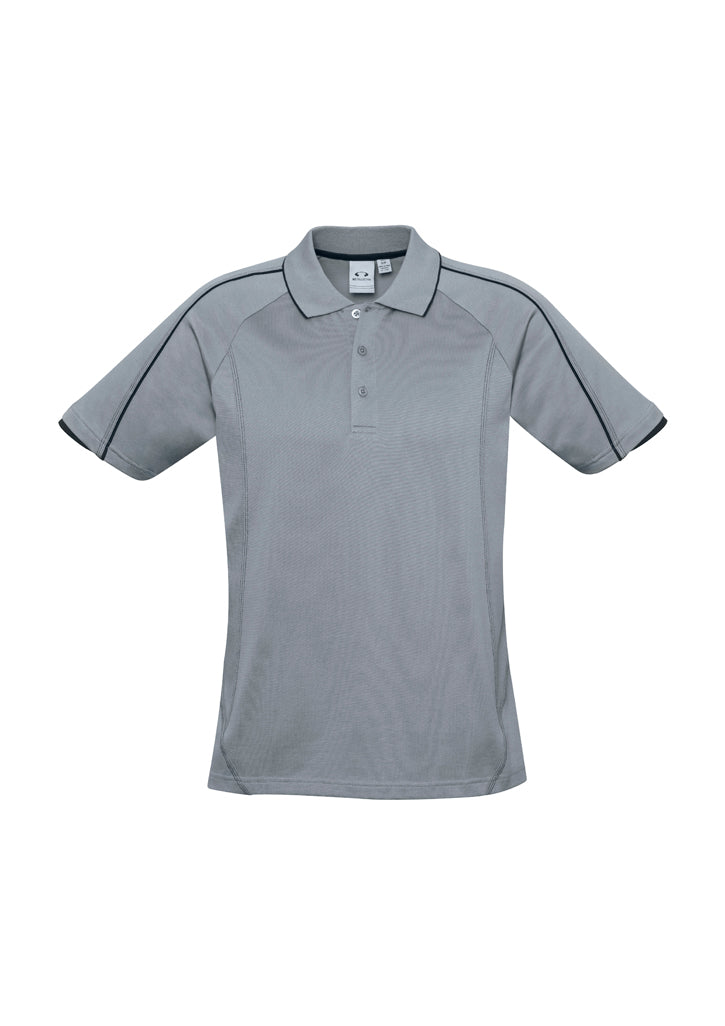 Mens Blade Short Sleeve Polo - Silver Grey/Black