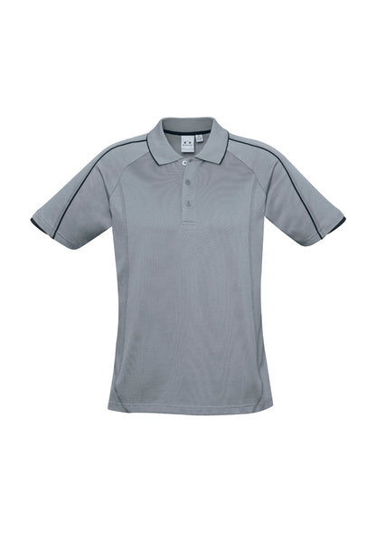 Mens Blade Short Sleeve Polo - Silver Grey/Black