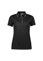 Womens Focus Short Sleeve Polo - Black/White