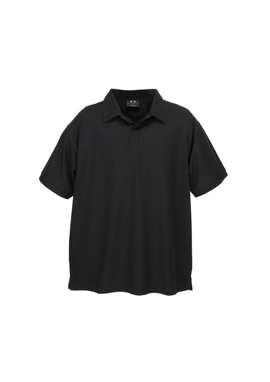 Mens Micro Waffle Short Sleeve Polo - Black
