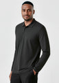 Mens Crew Long Sleeve Polo - Black