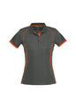 Womens Razor Short Sleeve Polo - Grey/Fluoro Orange