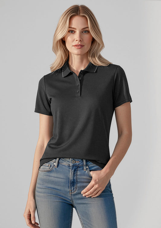 Womens Echo Short Sleeve Polo - Black Graphite