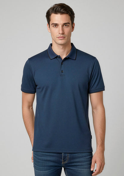 Mens Echo Short Sleeve Polo - Carbon Blue