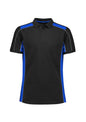 Unisex Grid Short Sleeve Polo - Black/Royal
