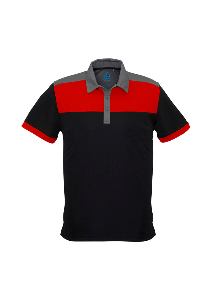 Mens Charger Short Sleeve Polo - Black/Red/Grey