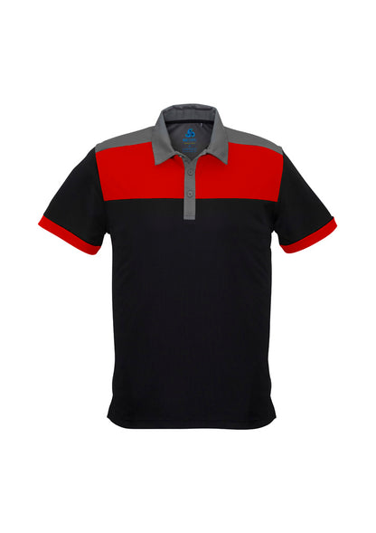 Mens Charger Short Sleeve Polo - Black/Red/Grey