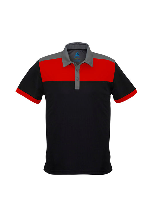 Mens Charger Short Sleeve Polo - Black/Red/Grey