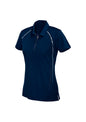 Womens Cyber Short Sleeve Polo - Navy/Silver