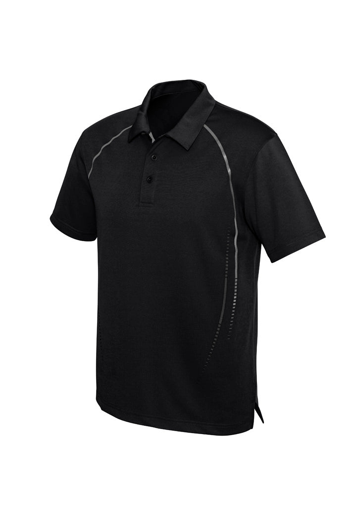 Mens Cyber Short Sleeve Polo - Black/Silver