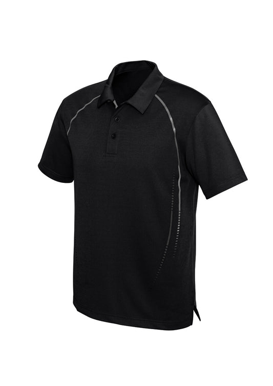 Mens Cyber Short Sleeve Polo - Black/Silver
