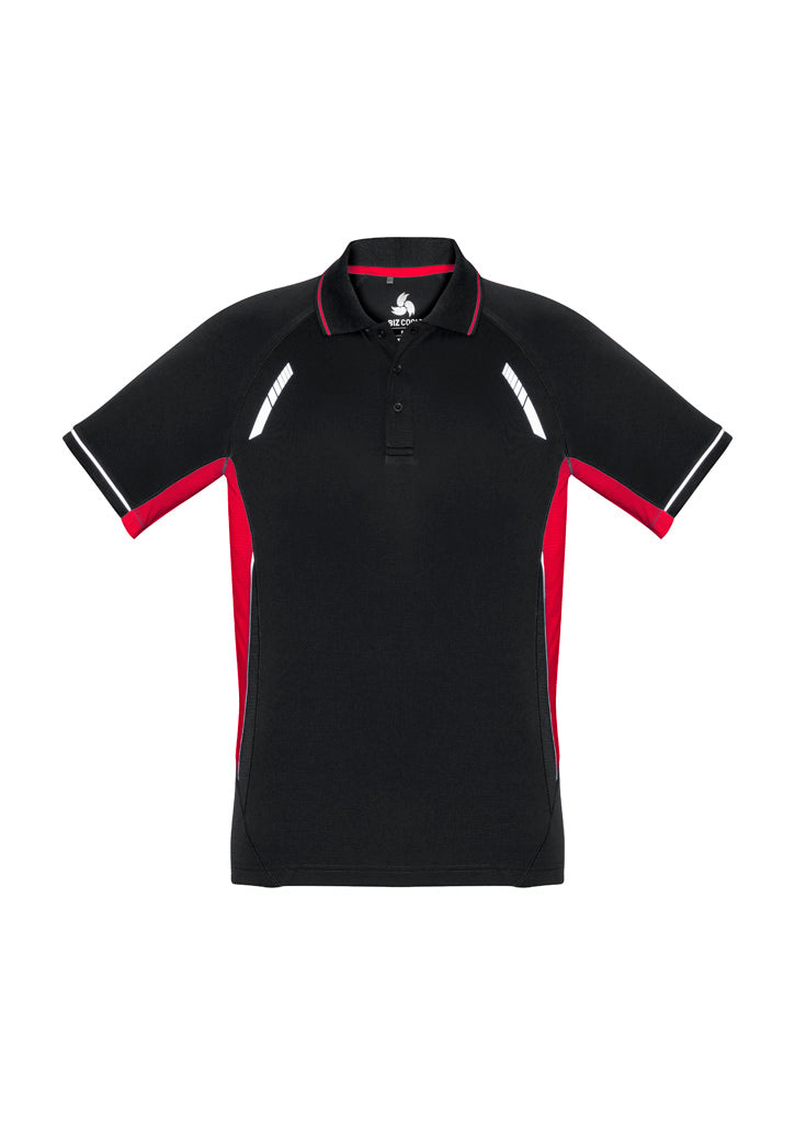 Kids Renegade Short Sleeve Polo - Black/Red/Silver