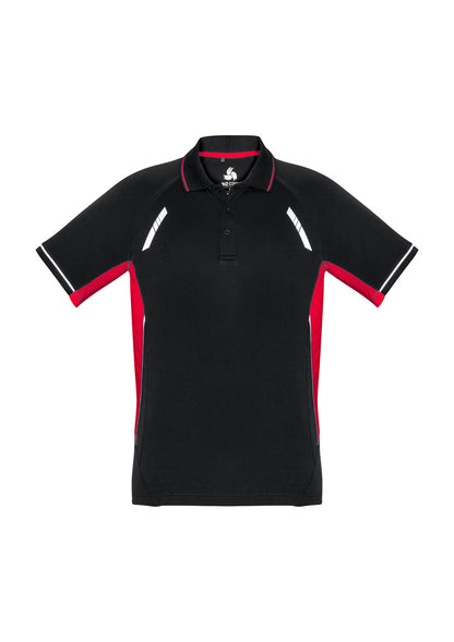Kids Renegade Short Sleeve Polo - Black/Red/Silver