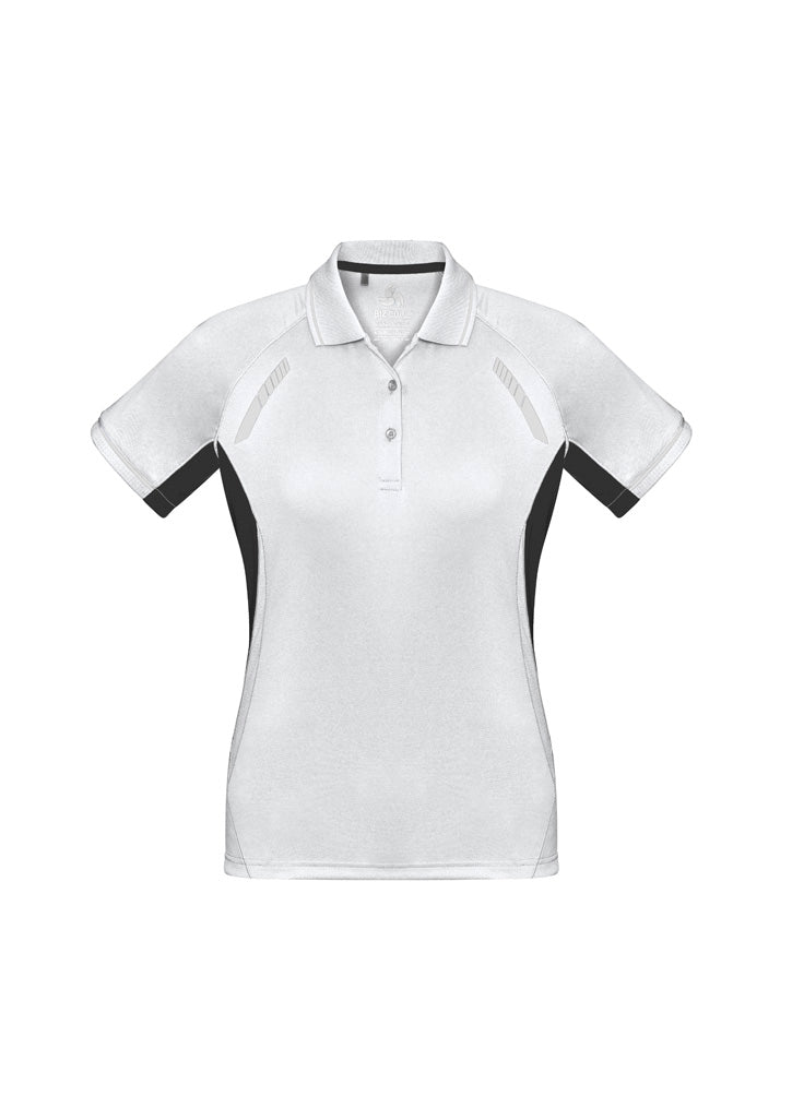 Womens Renegade Short Sleeve Polo - White/Black/Silver