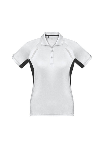 Womens Renegade Short Sleeve Polo - White/Black/Silver