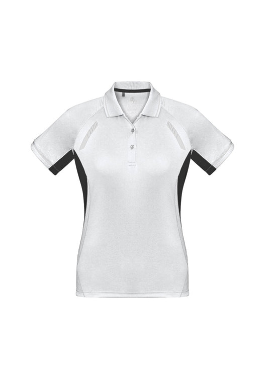 Womens Renegade Short Sleeve Polo - White/Black/Silver