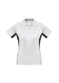 Womens Renegade Short Sleeve Polo - White/Black/Silver