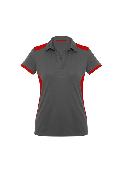 Womens Rival Short Sleeve Polo - Grey/Red