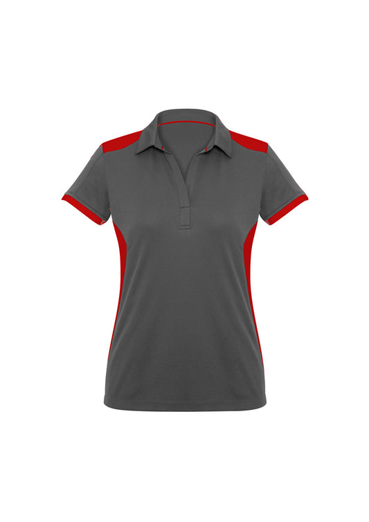 Womens Rival Short Sleeve Polo - Grey/Red